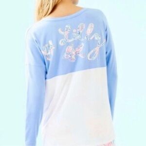 Lilly Pulitzer Finn Top XXS Blue Peri Fish Print